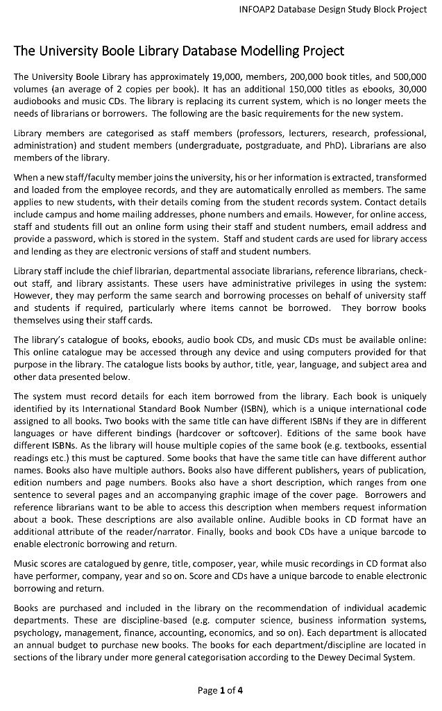 INFOAP2 Database Design Study Block Project The