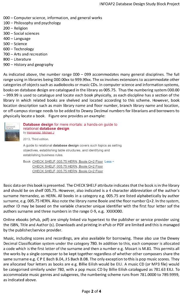 INFOAP2 Database Design Study Block Project The