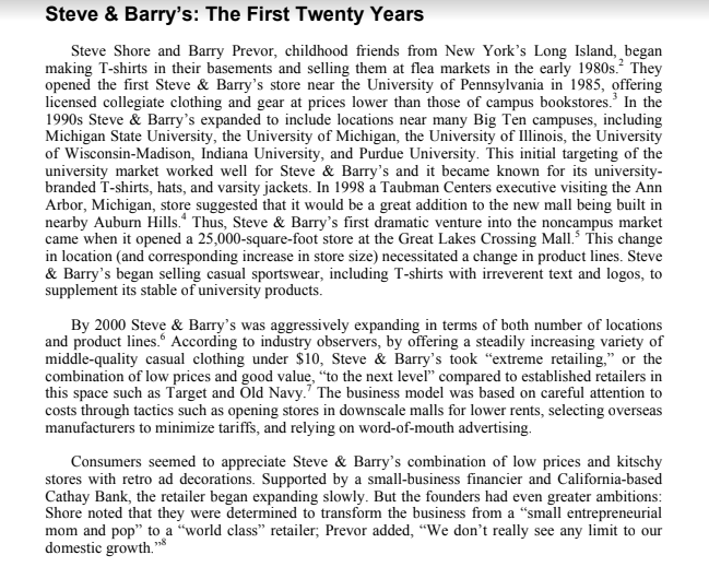 Are there elements of Steve and Barrys strategy