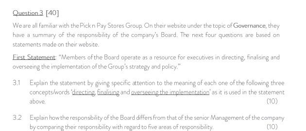 Question 3 [40] We are all familiar with the