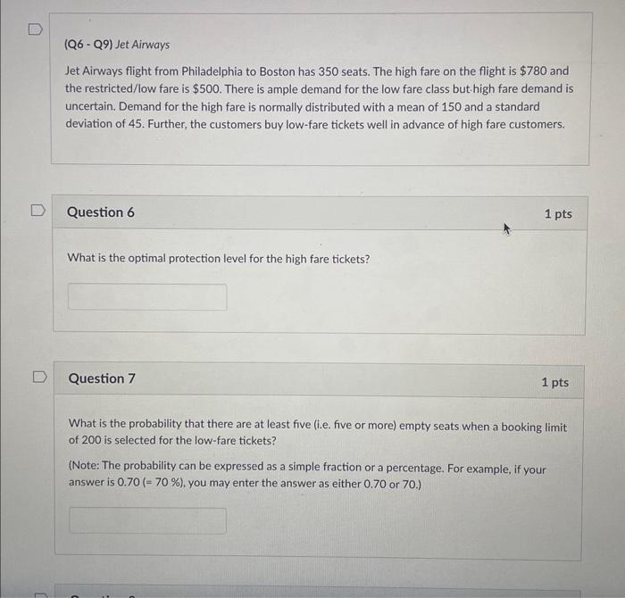 (Q6Q9) Jet Airways Jet Airways flight from