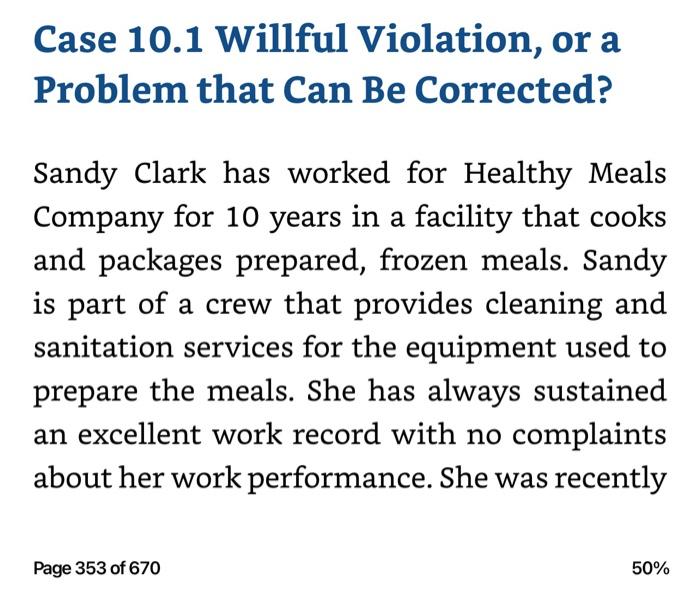 if Sandy is represented by a labor union with a