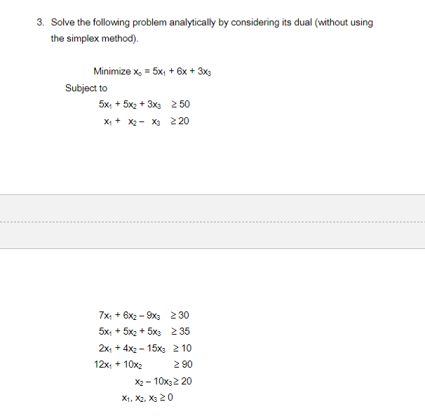 3. Solve the following problem analytically by