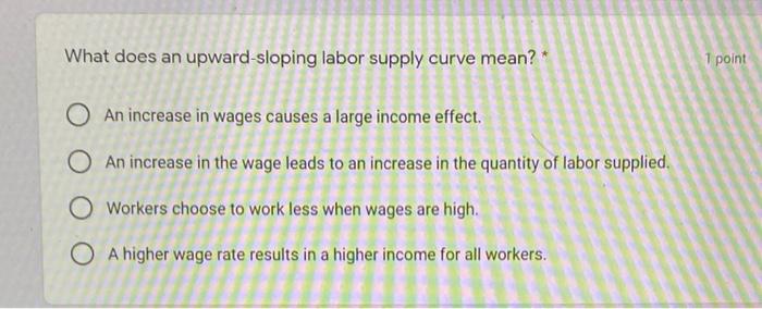 What does an upward-sloping labor supply curve