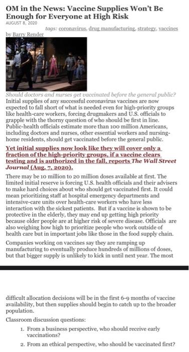 answer the two classroom discussions OM in the