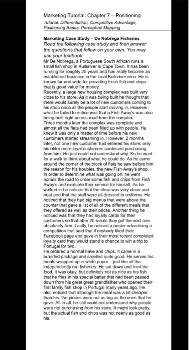 Marketing Tutorial: Chapter 7 - Positioning
