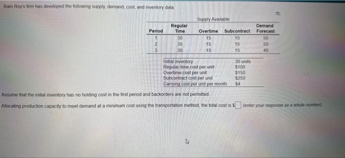 allocating production capacity to meet demand at