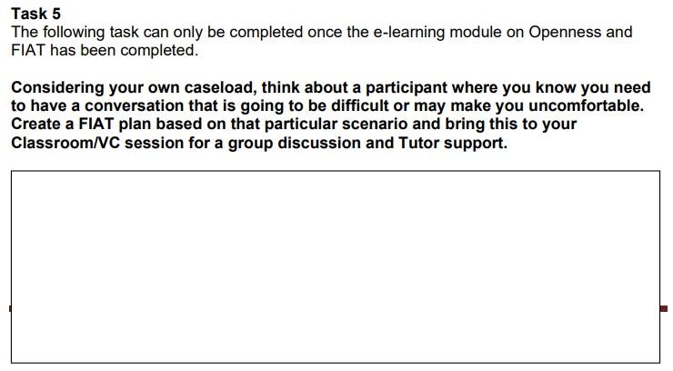 Task 5 The following task can only be completed