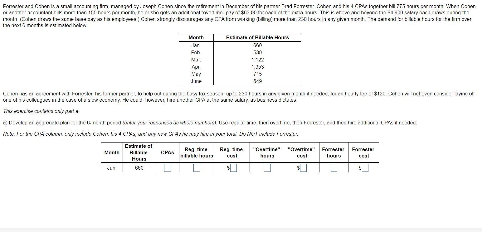 the next 6 months is estimated below: one of his