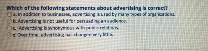 Which of the following statements about