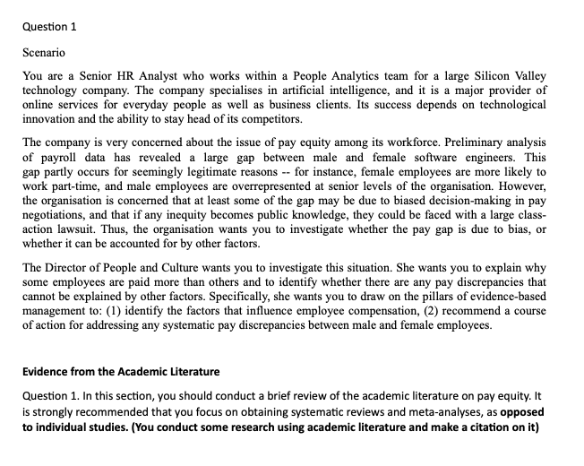 Scenario You are a Senior HR Analyst who works