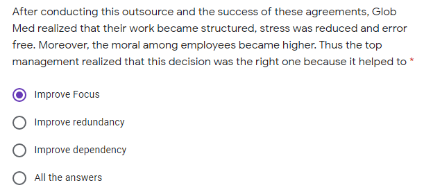 After conducting this outsource and the success