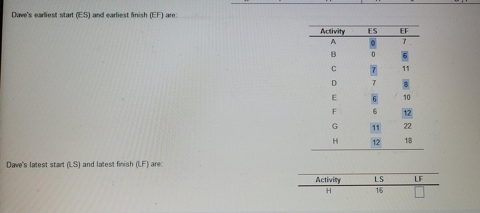 Can you please solve for steps A - H. And please