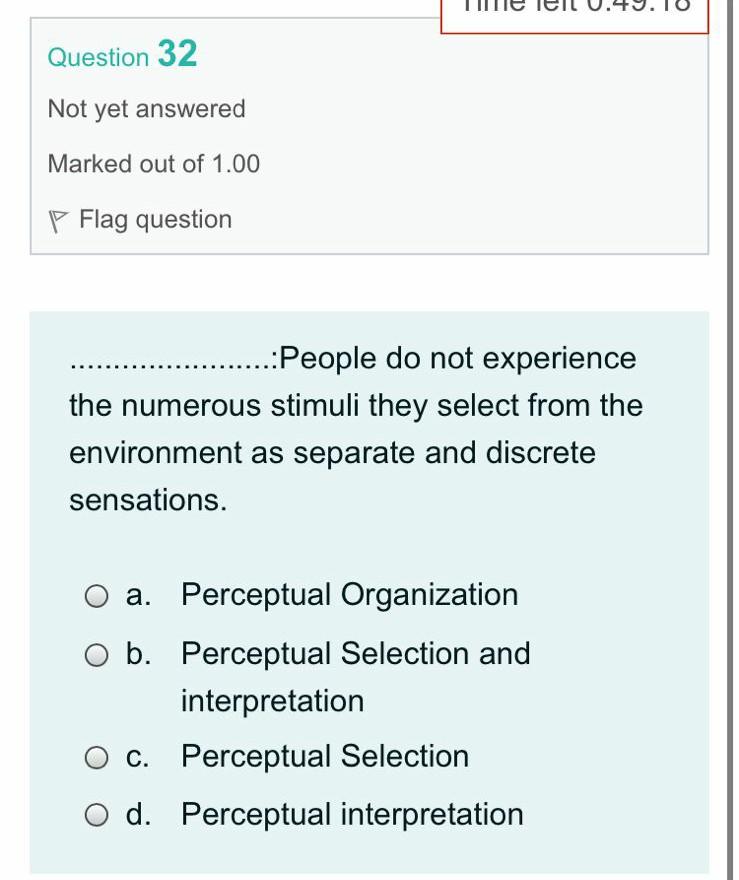 Question 32 Not yet answered Marked out of 1.00 P