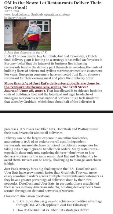 answer the two classroom discussions OM in the