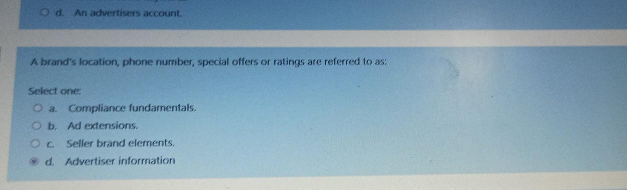 on 1 Once a user dicks on an advertisement, they