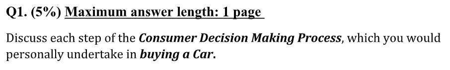 Q1. (5%) Maximum answer length: 1 page Discuss