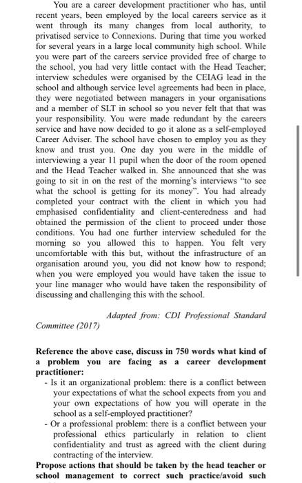 You are a career development practitioner who