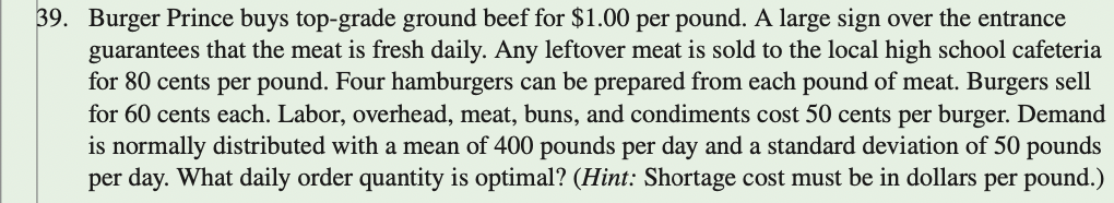Chapter 12: Question #39 (Please answer using
