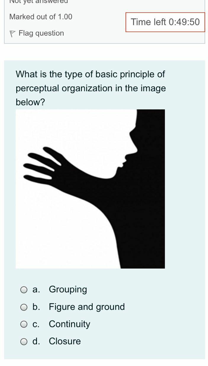 Marked out of 1.00 Time left 0:49:50 P Flag