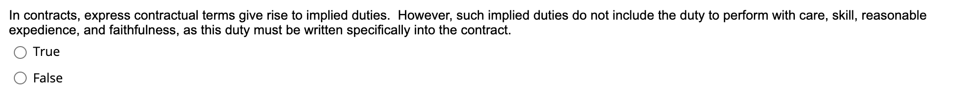 In contracts, express contractual terms give rise