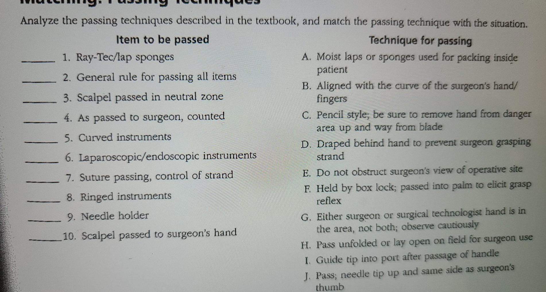 Analyze the passing techniques described in the