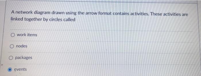 A network diagram drawn using the arrow format