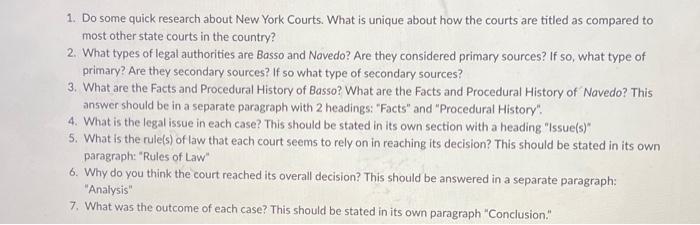 1. Do some quick research about New York Courts.
