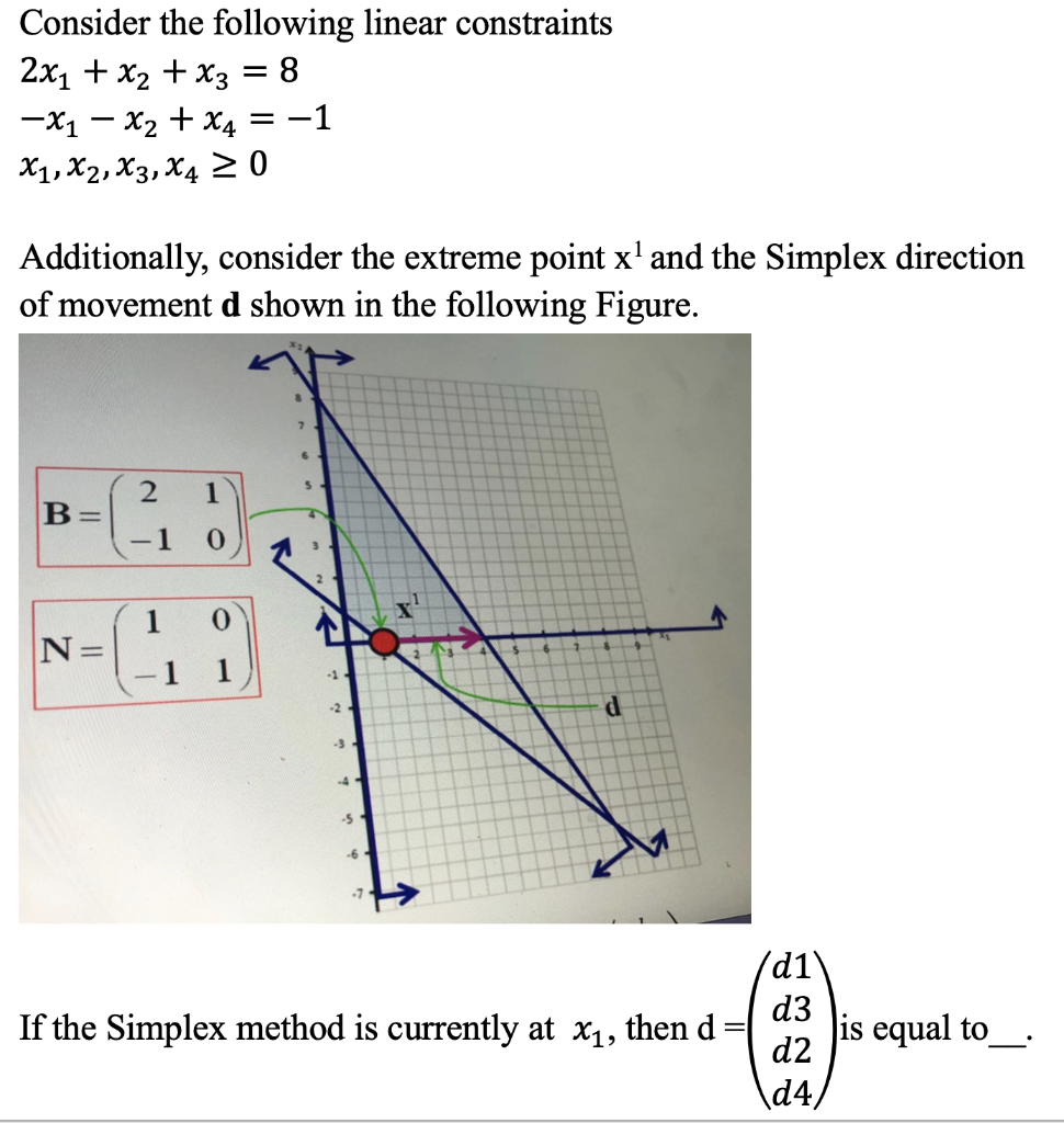 find d=? Consider the following linear