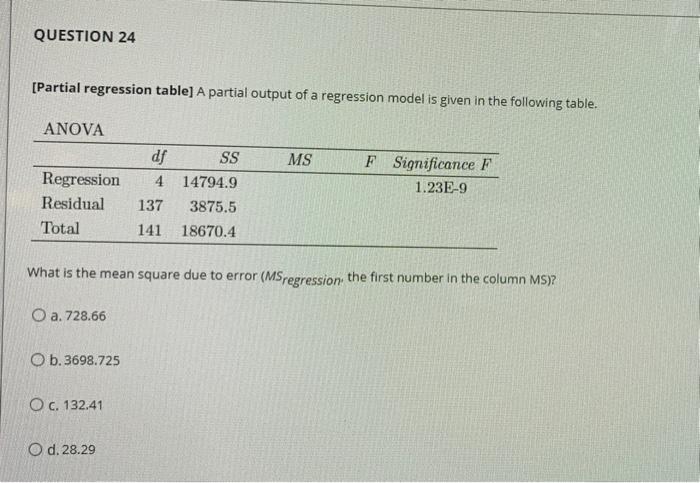 QUESTION 22 Quality of chocolate chip cookies) A