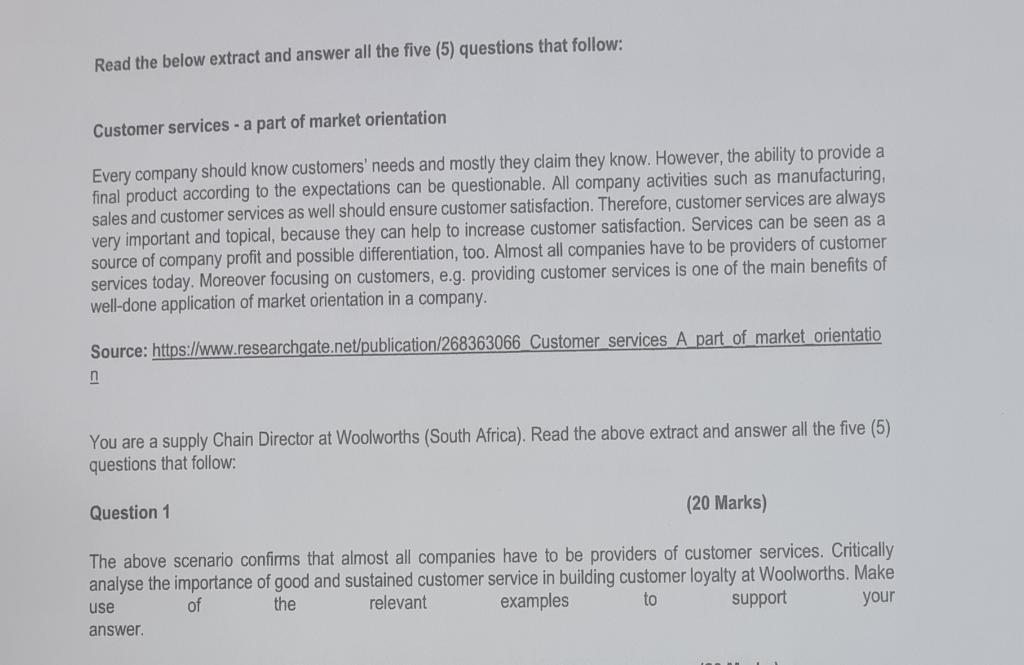 Importance of good and sustained custoemr srvice