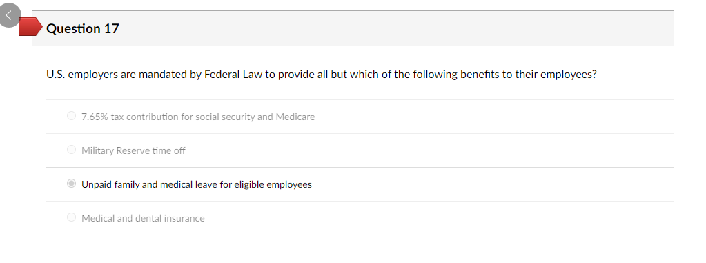 U.S. employers are mandated by Federal Law to