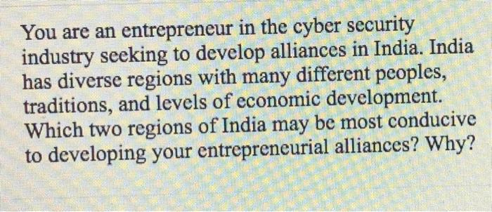 You are an entrepreneur in the cyber security