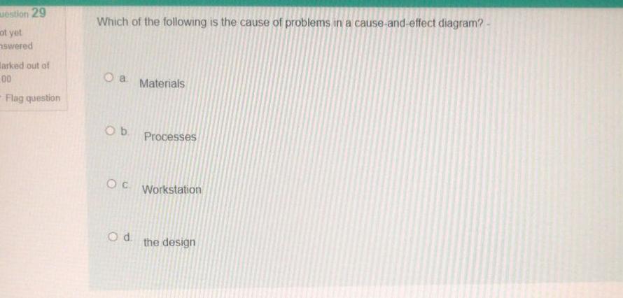 uestion 29 Which of the following is the cause of