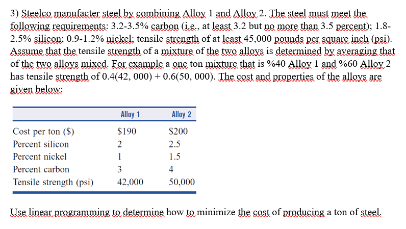 3) Steelco manufacter steel by combining Alloy 1