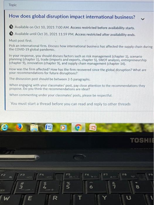 Topic How does global disruption impact