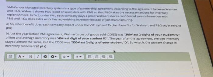 last 2 digit number of id 88 VMI-Vendor Managed