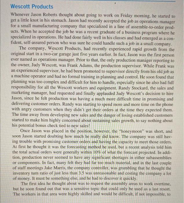 Wescott Products Whenever Jason Roberts thought