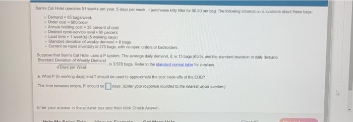 Barte Cats operates the per year, 6 days per