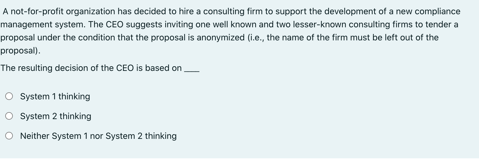 A not-for-profit organization has decided to hire