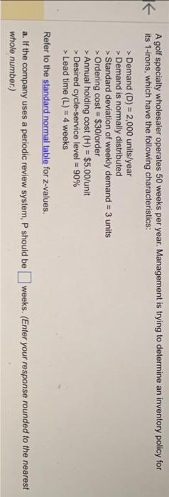 The reorder point that reaults in a cycle-service