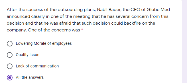 After the success of the outsourcing plans, Nabil