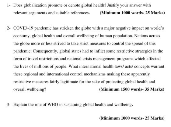 1- Does globalization promote or denote global
