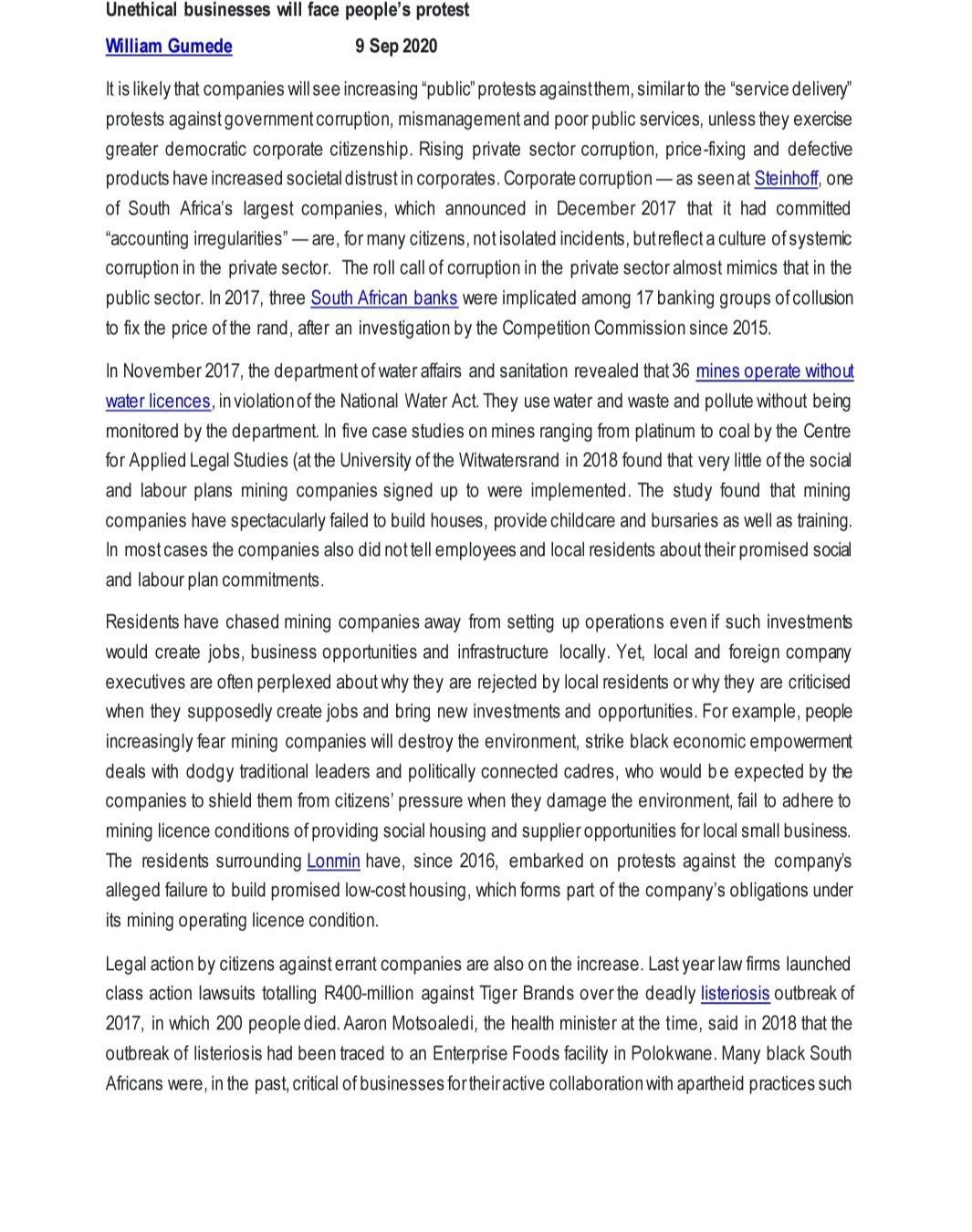 Business environment and ethics Q4 Instructions