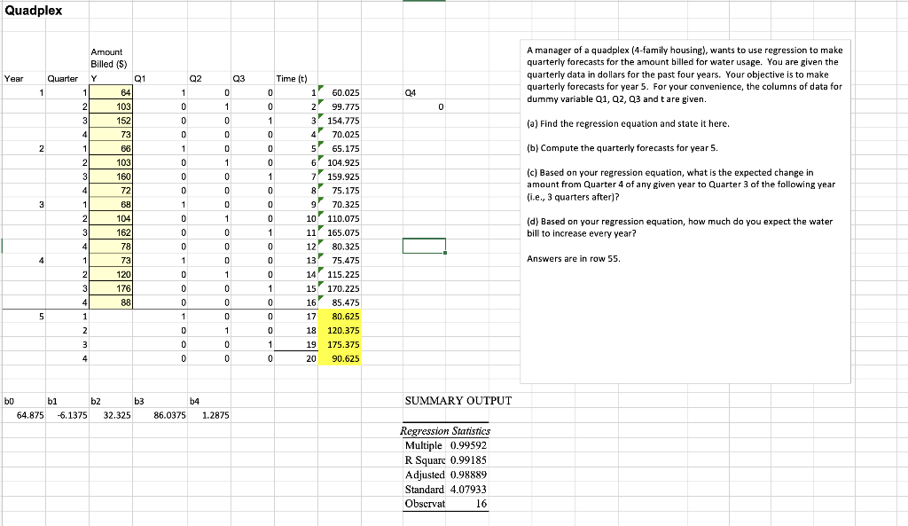 (C) and (D) please A manager of a quadplex