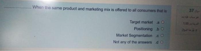 When the same product and marketing mix is