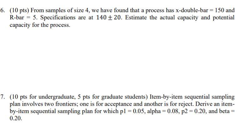 5. 20 samples of size 35 items have been