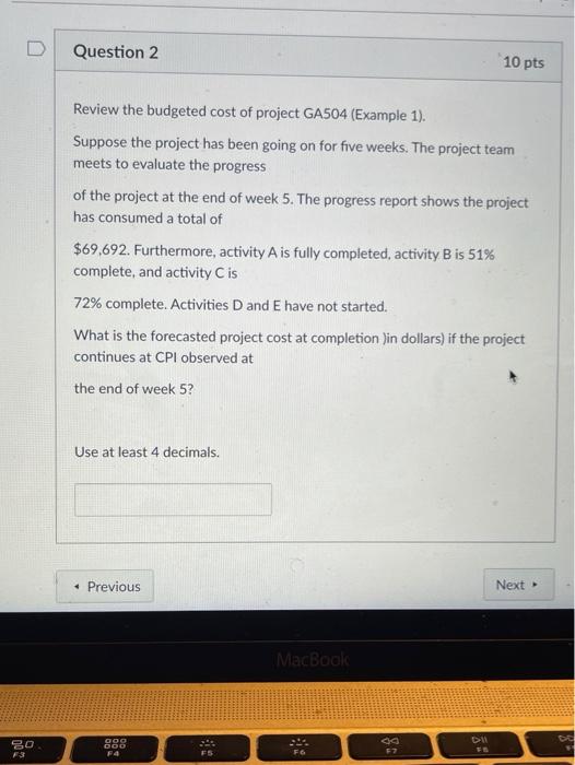 Review the budgeted cost of project GA504