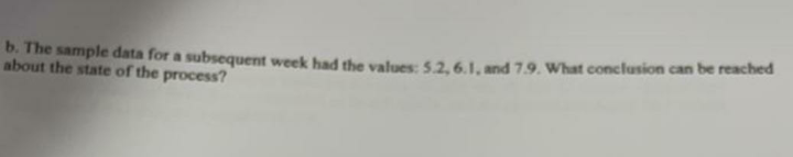 b. The sample data for a subsequent week had the