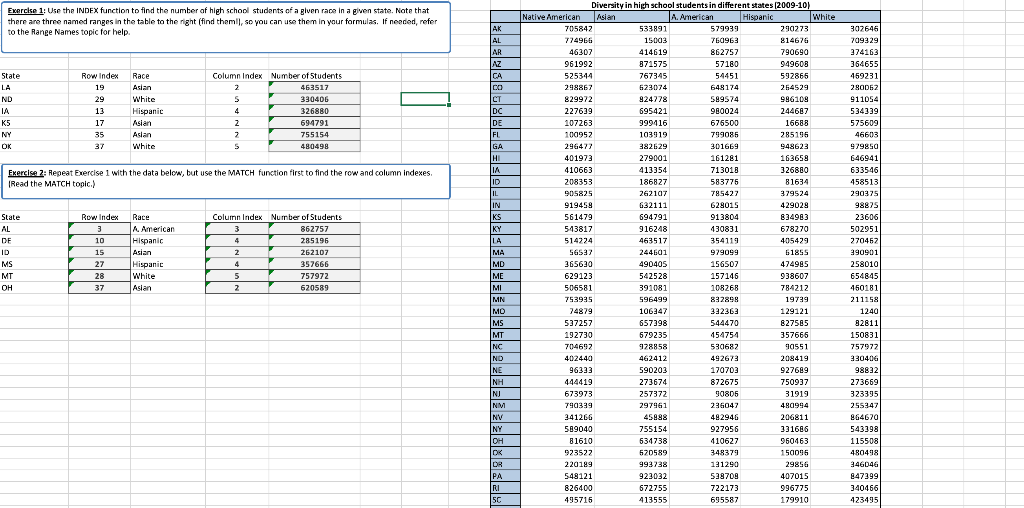 Please answer both exercises with excel formulas.
